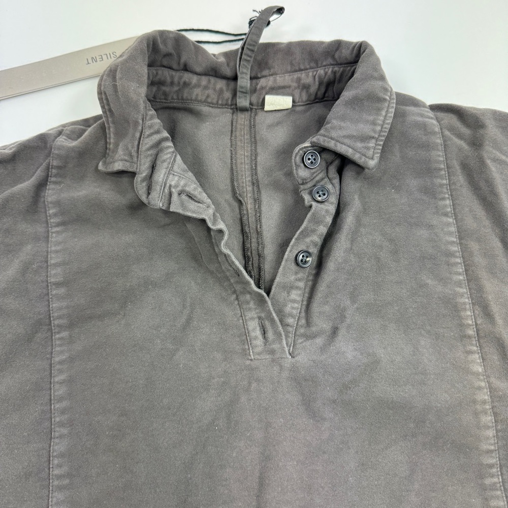 Damir Doma Silent Polo Shirt Dress Cap Sleeve Ash Gray Moleskin Cotton Jersey S - Picture 11 of 15